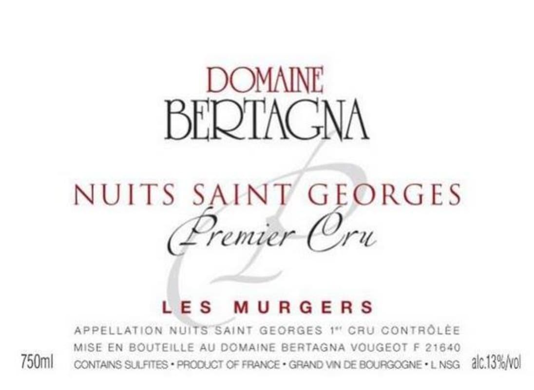 Domaine Bertagna Nuits Saint Georges Les Murgers Premier Cru 2011 Front Label