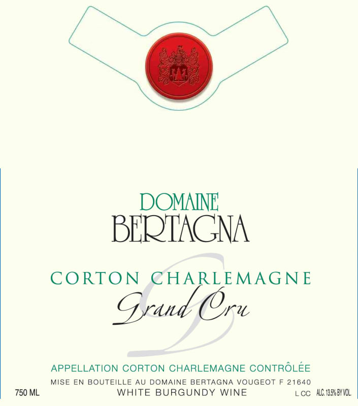 Domaine Bertagna Corton Charlemagne Grand Cru 2012 Front Label
