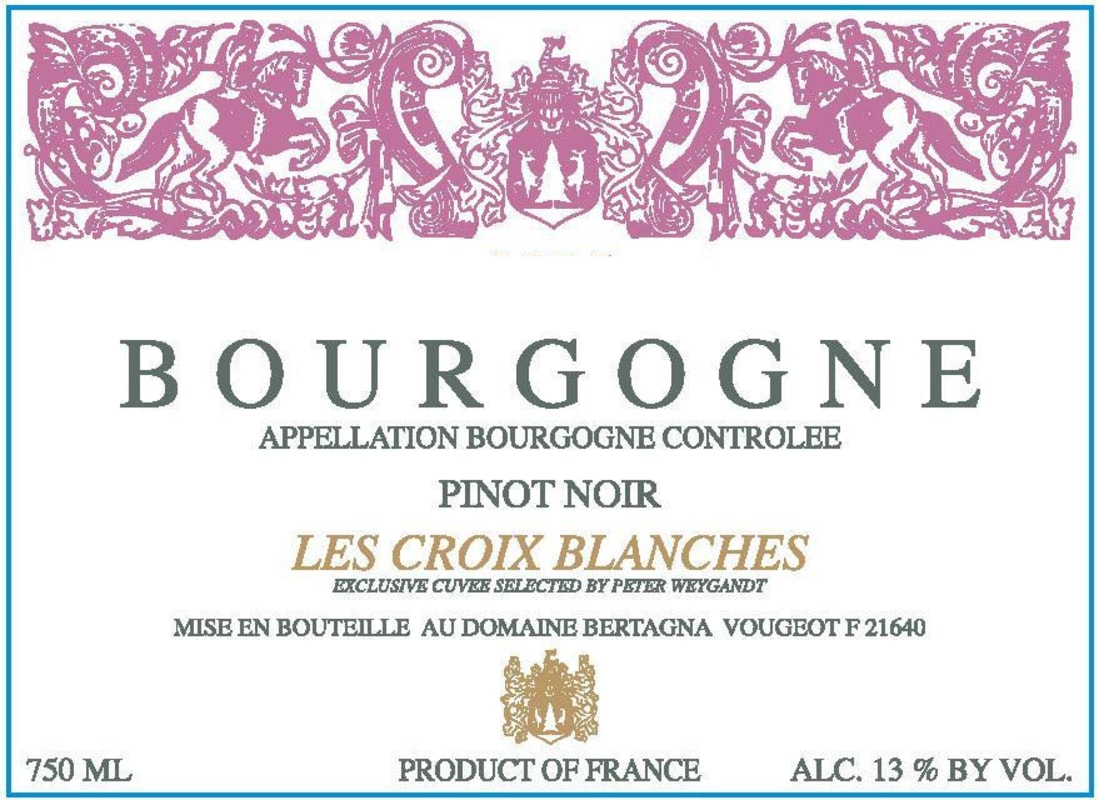 Domaine Bertagna Les Croix Blanches Bourgogne 2010 Front Label