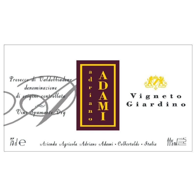 Adami Prosecco di Valdobbiadene Dry Vigneto Giardino 2007 Front Label