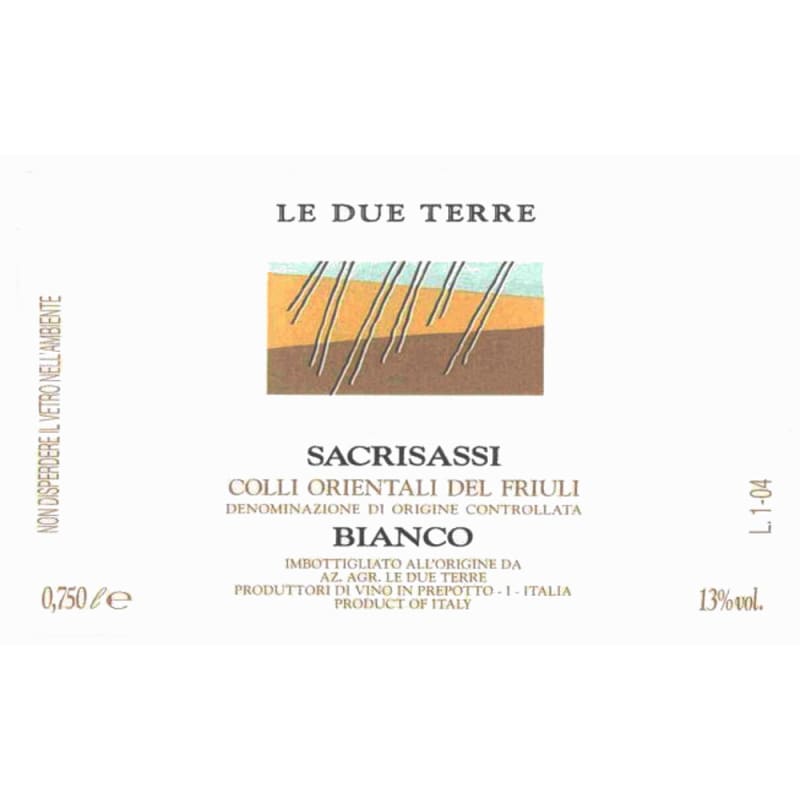Le Due Terre Colli Orientali del Friuli Sacrisassi 2005 Front Label