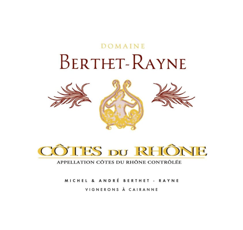 Domaine A. Berthet-Rayne Cotes du Rhone 2012 Front Label