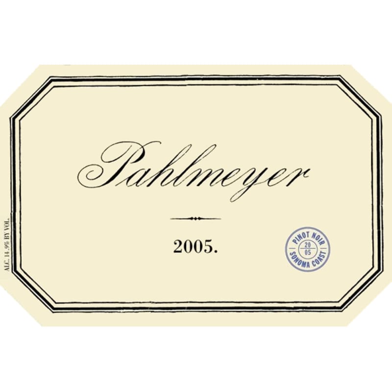 Pahlmeyer Sonoma Coast Pinot Noir 2005 Front Label