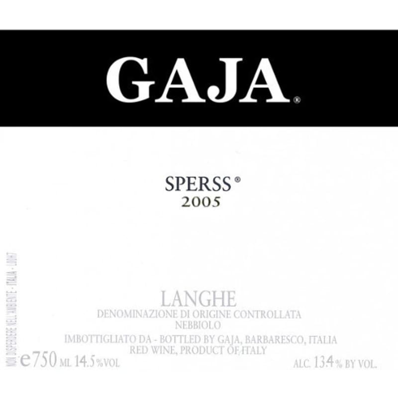Gaja Sperss Barolo 2005 Front Label