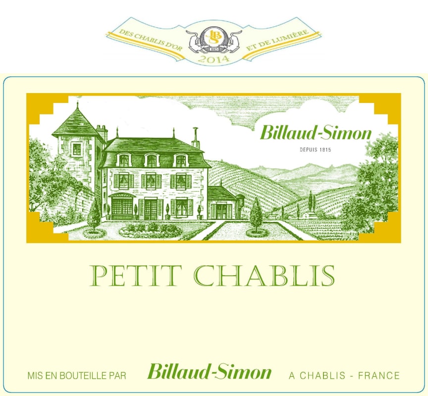 Billaud-Simon Petit Chablis 2014 Front Label