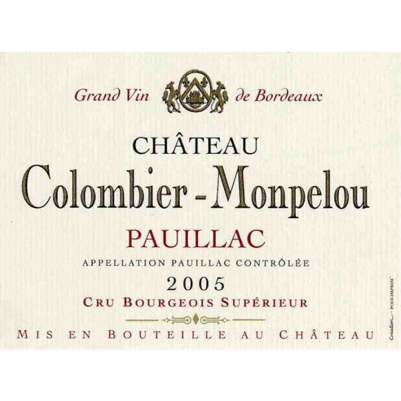 Chateau Colombier Monpelou 2005 Front Label