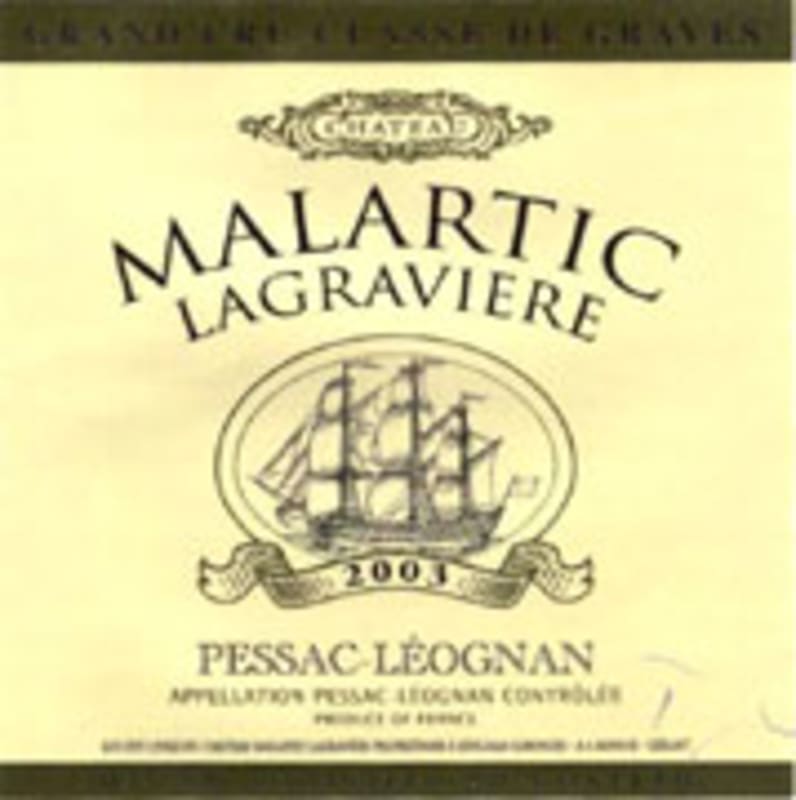 Chateau Malartic-Lagraviere 2003 Front Label