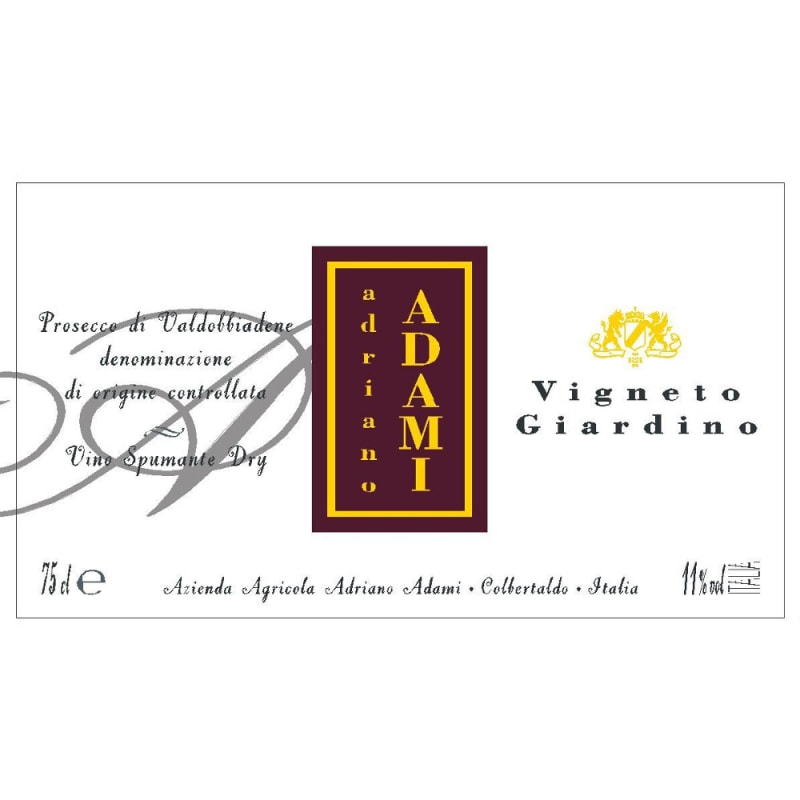 Adami Prosecco di Valdobbiadene Dry Vigneto Giardino 2008 Front Label