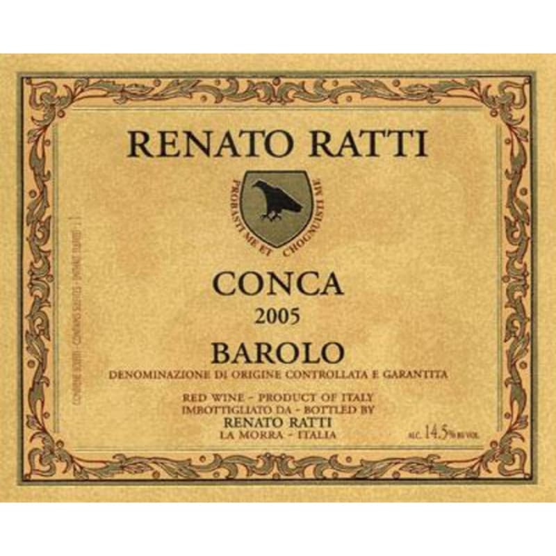 Renato Ratti Barolo Conca 2005 Front Label