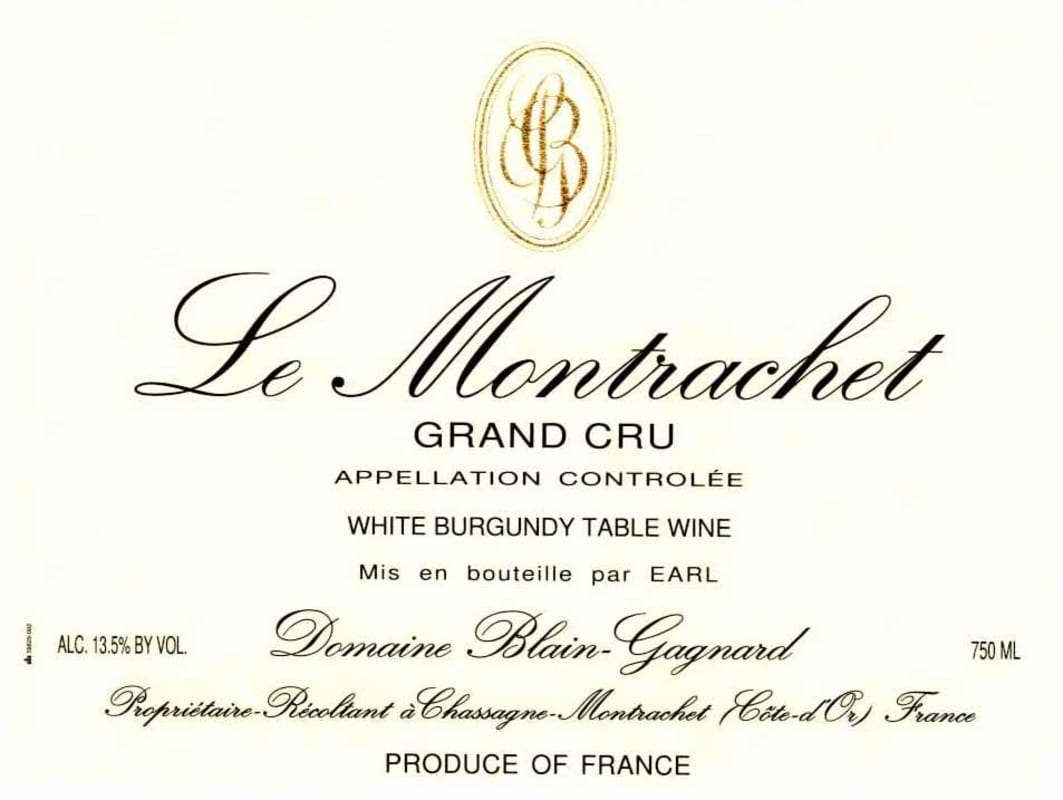 Domaine Blain-Gagnard Le Montrachet Grand Cru 2010 Front Label