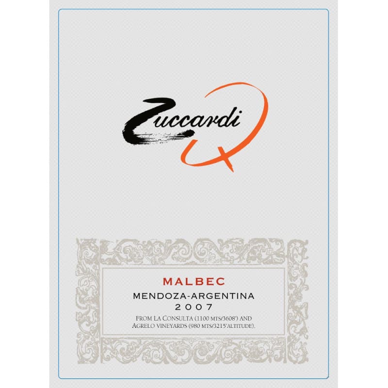 Zuccardi Q Malbec 2007 Front Label