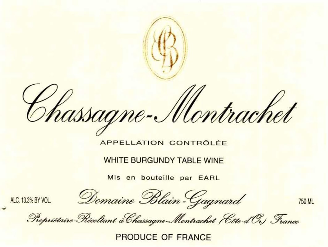Domaine Blain-Gagnard Chassagne-Montrachet Blanc 2010 Front Label