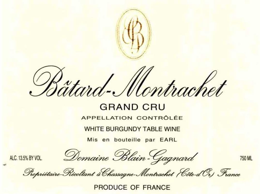 Domaine Blain-Gagnard Batard-Montrachet Grand Cru 2012 Front Label