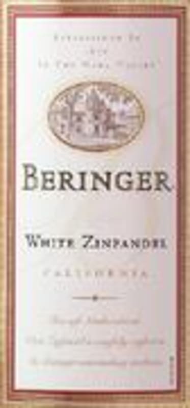 Beringer White Zinfandel 1999 Front Label