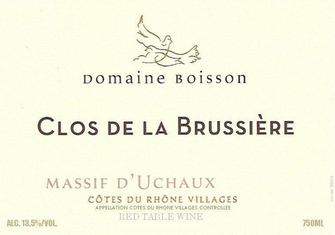Domaine Boisson Clos de la Brussiere 2011 Front Label