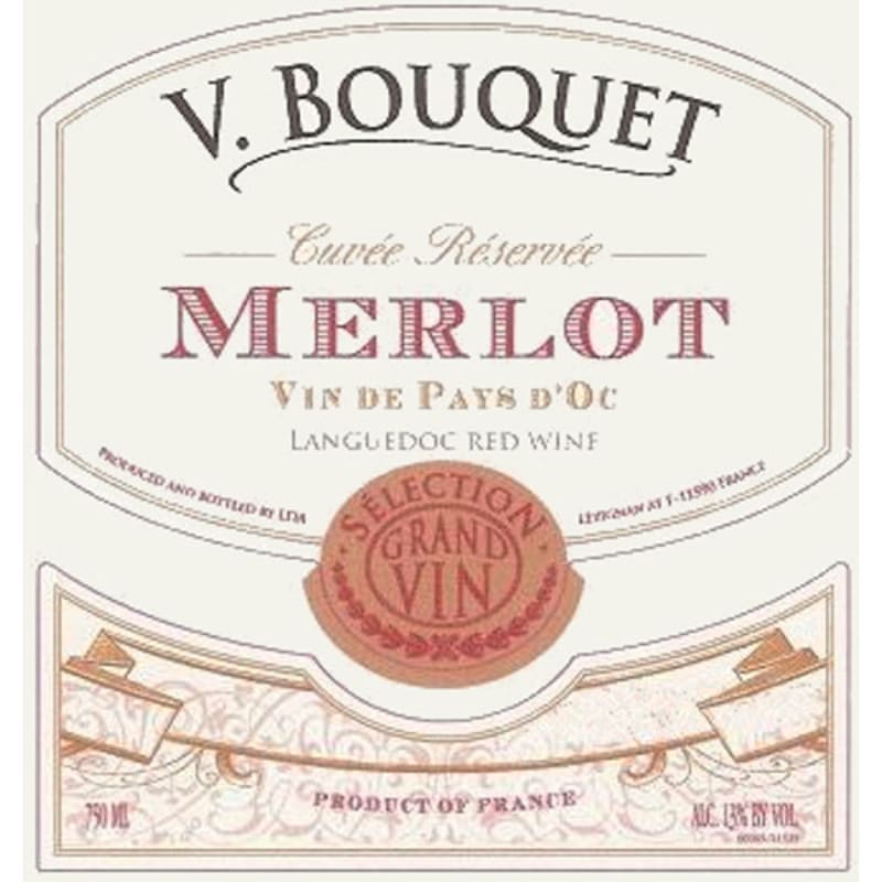 Vincent Bouquet Merlot Vin de Pays d'Oc 2006 Front Label