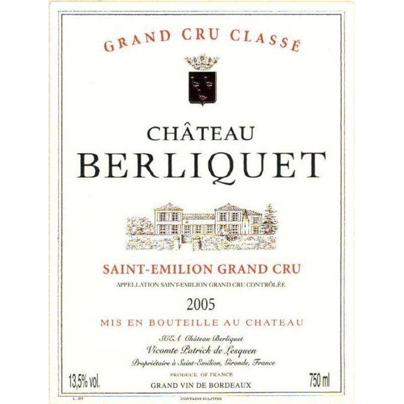 Chateau Berliquet 2005 Front Label