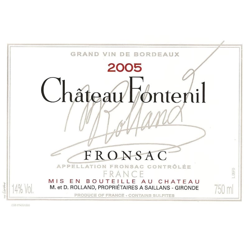 Chateau Fontenil 2005 Front Label