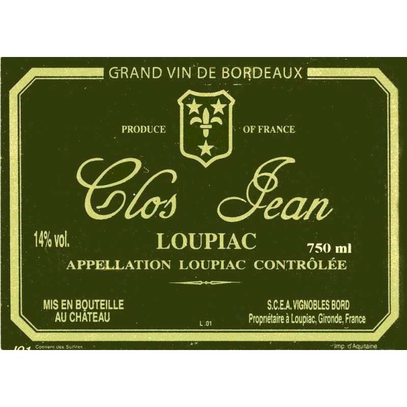 Clos Jean Loupiac 2005 Front Label