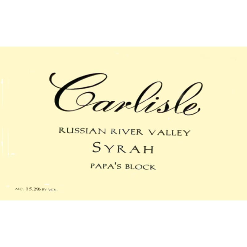 Carlisle Syrah Russian River Valley Papa's Block 2007 Front Label