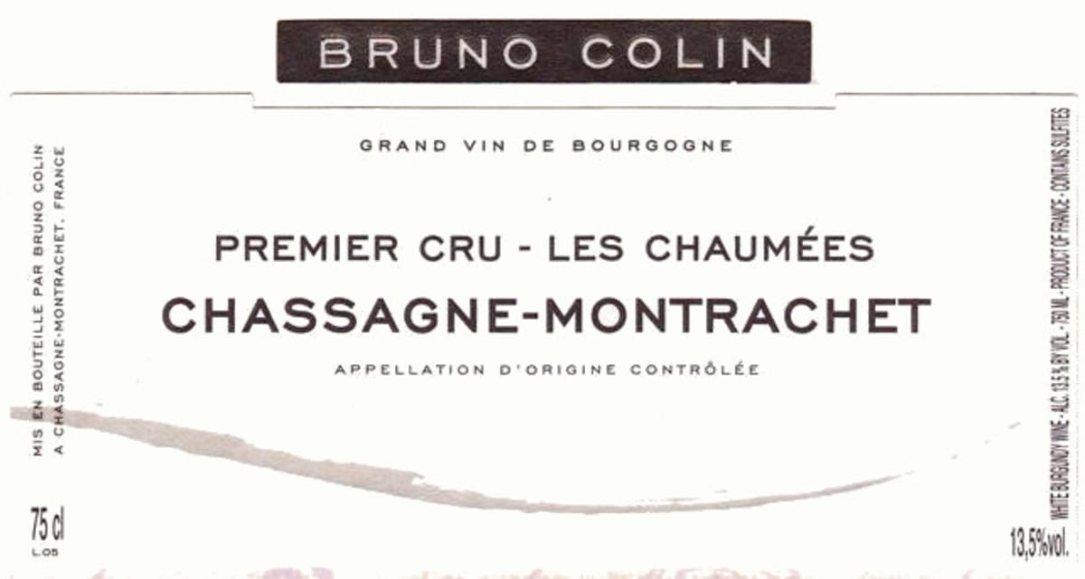 Bruno Colin Chassagne Montrachet Les Chaumees Premier Cru 2009 Front Label