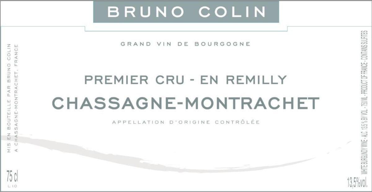 Bruno Colin Chassagne Montrachet En Remilly 2013 Front Label