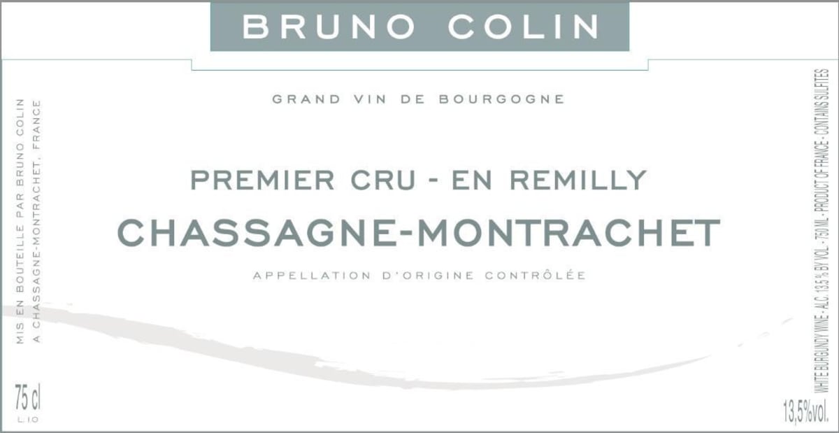Bruno Colin Chassagne Montrachet En Remilly 2007 Front Label