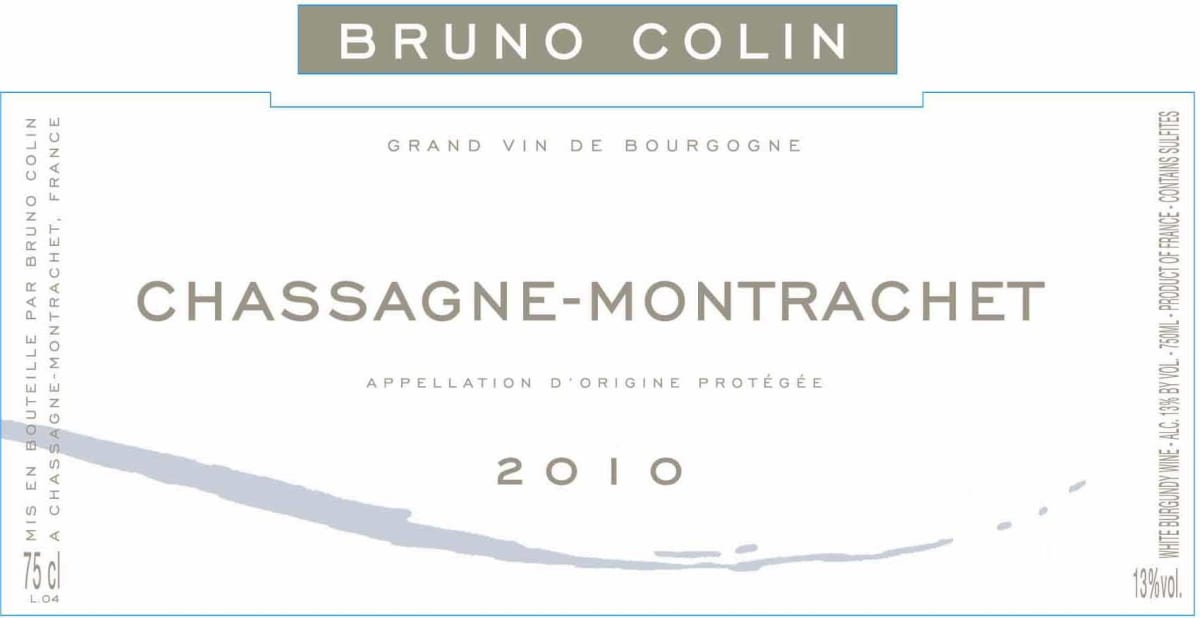 Bruno Colin Chassagne-Montrachet 2010 Front Label