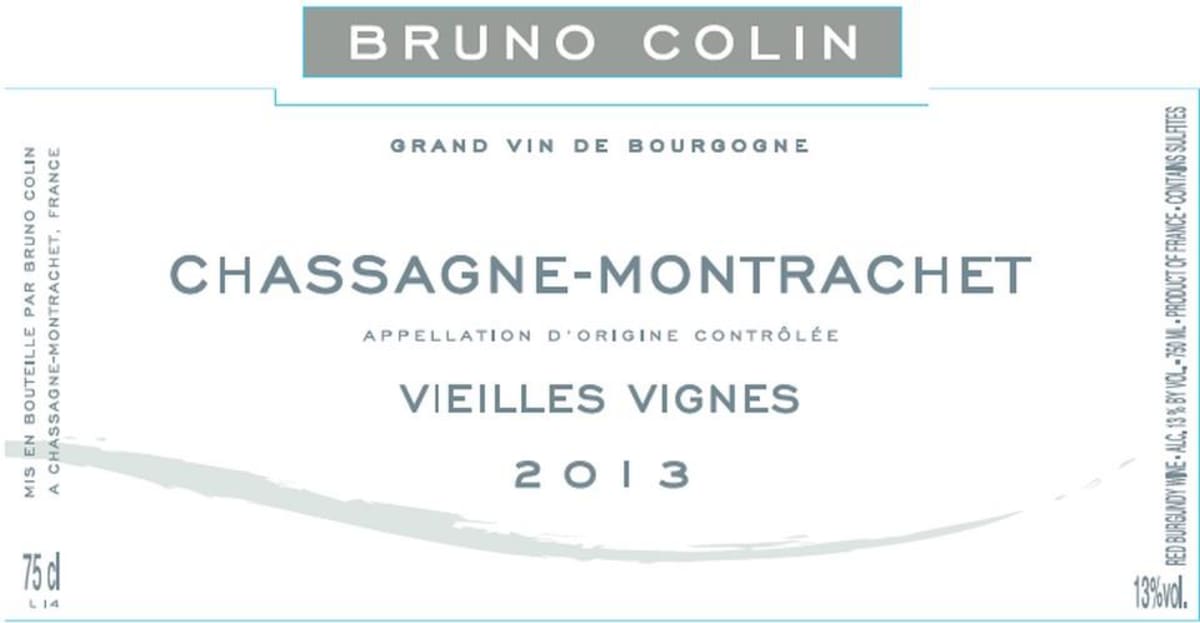 Bruno Colin Chassagne Montrachet Vieilles Vignes 2013 Front Label