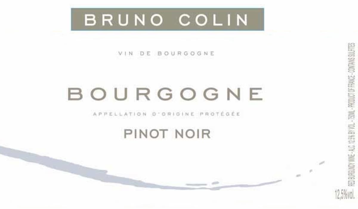 Bruno Colin Bourgogne Pinot Noir 2012 Front Label