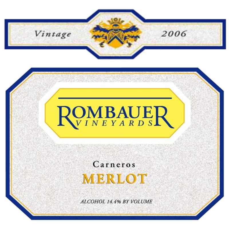 Rombauer Merlot 2006 Front Label