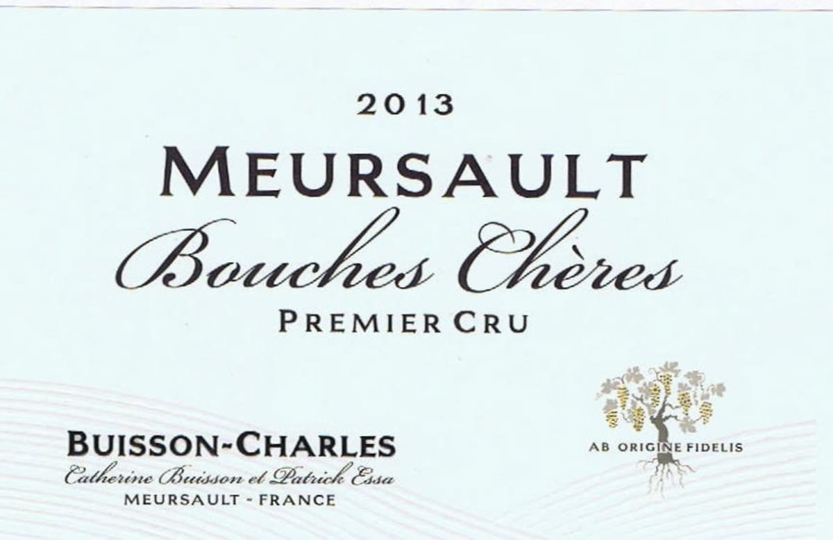 Domaine Buisson-Charles Meursault Bouches Cheres Premier Cru 2013 Front Label