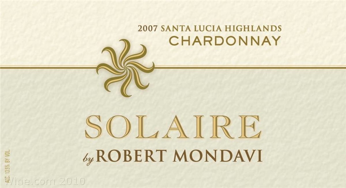 Robert Mondavi Solaire Chardonnay 2007 Front Label