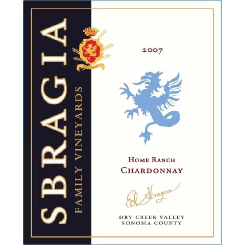 Sbragia Home Ranch Chardonnay 2007 Front Label