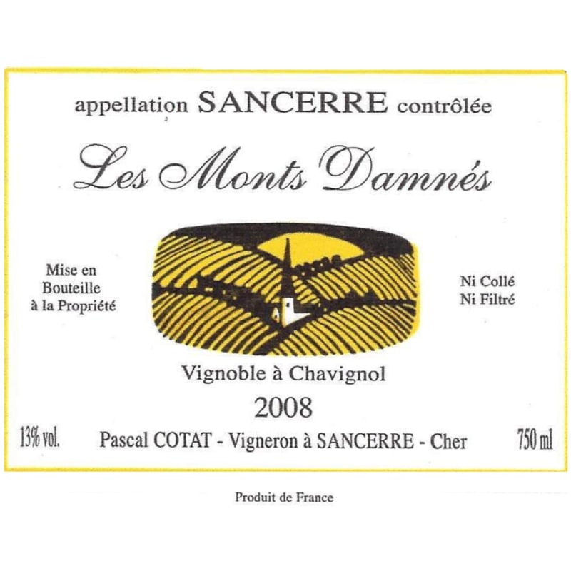 Pascal Cotat Sancerre Les Monts Damnes 2008 Front Label