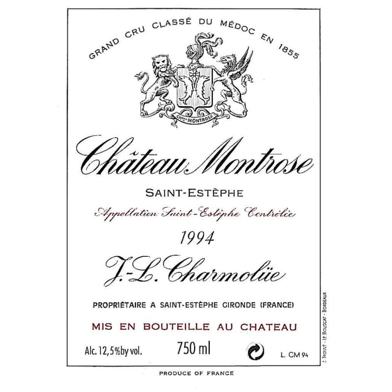 Chateau Montrose 1994 Front Label