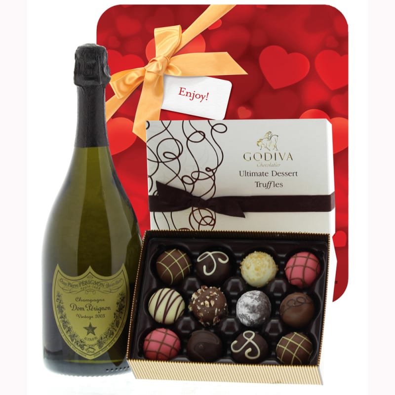 Romance, Dom Perignon & Godiva Truffles Gift Set Gift Product Image