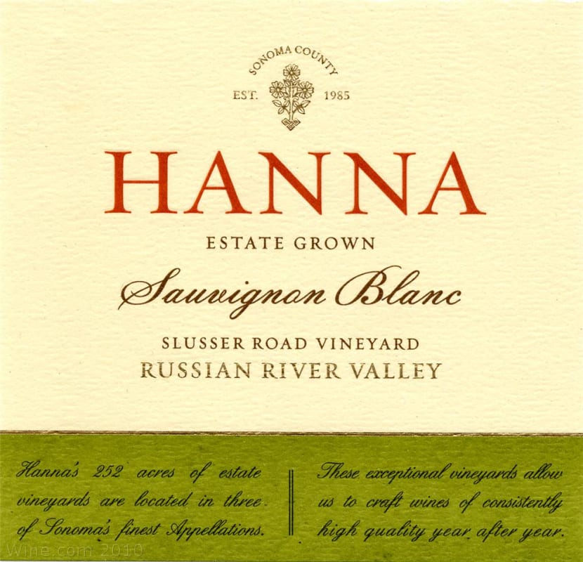 Hanna Sauvignon Blanc 2009 Front Label