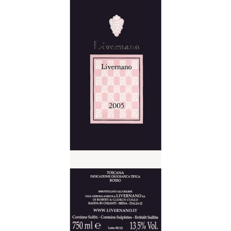Livernano Toscana 2005 Front Label