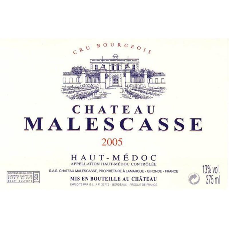 Chateau Malescasse 2005 Front Label