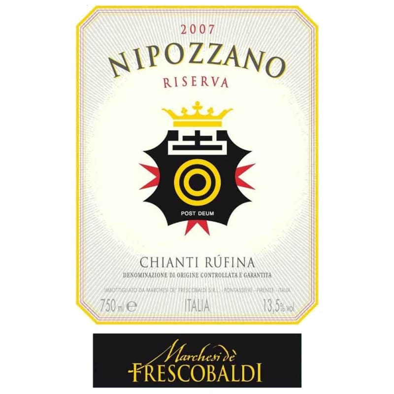 Frescobaldi Nipozzano Chianti Rufina Riserva 2007 Front Label