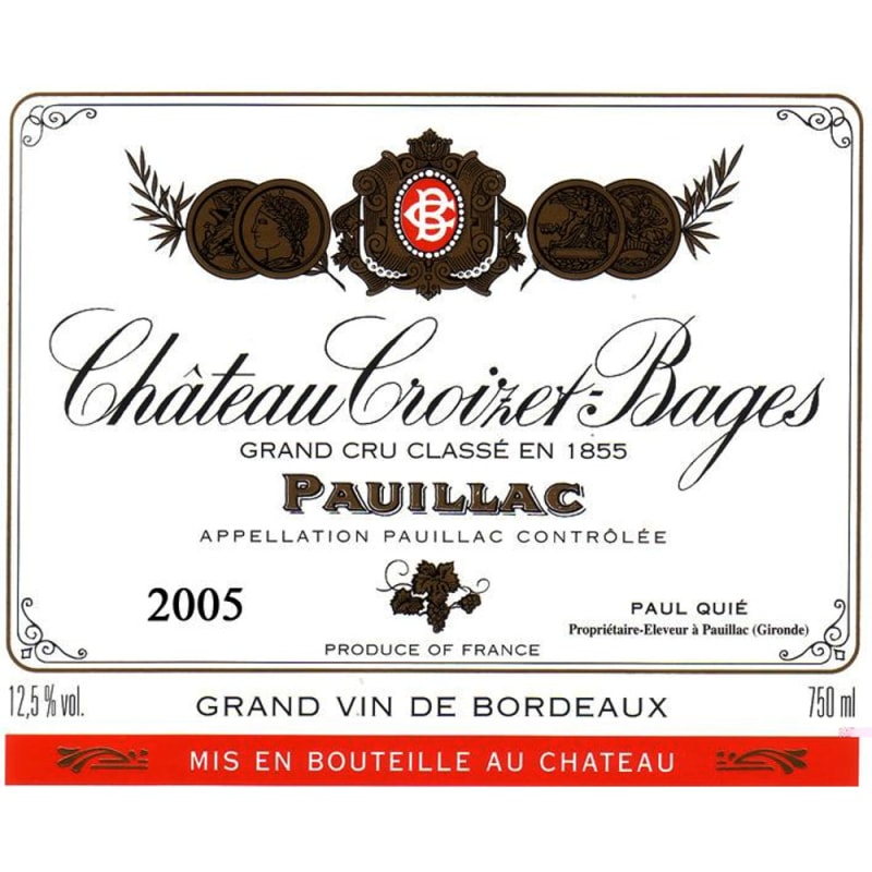 Chateau Croizet-Bages 2005 Front Label