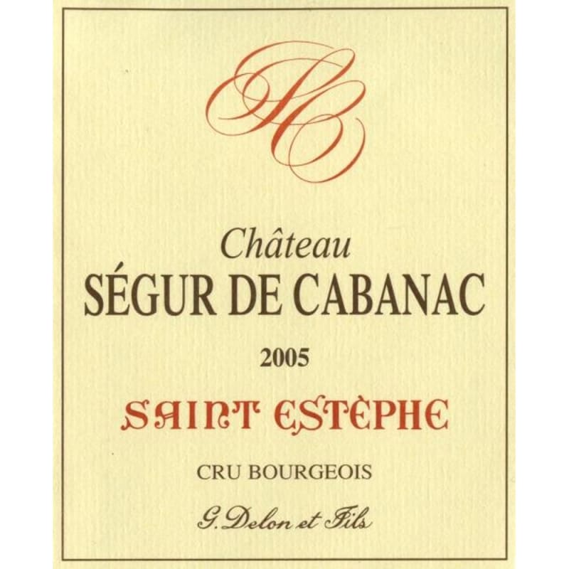 Chateau Segur de Cabanac 2005 Front Label