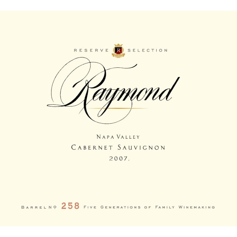 Raymond Reserve Selection Cabernet Sauvignon 2007 Front Label