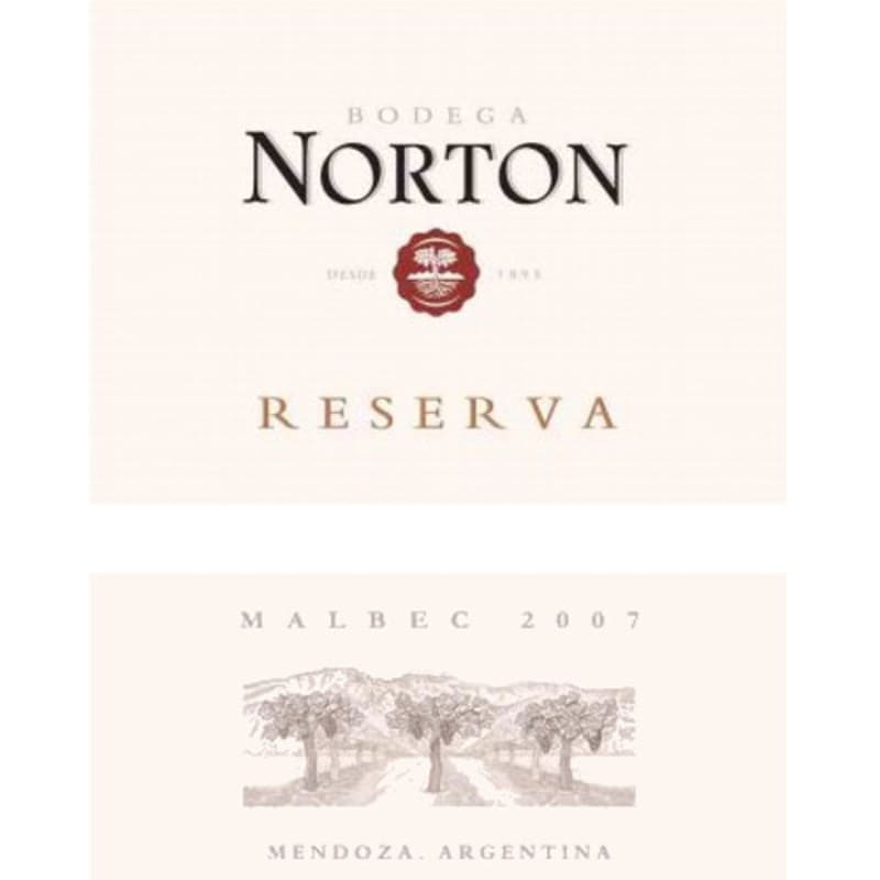 Bodega Norton Reserva Malbec 2007 Front Label