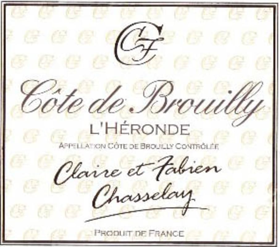 Domaine Chasselay L'Heronde Cote de Brouilly 2009 Front Label