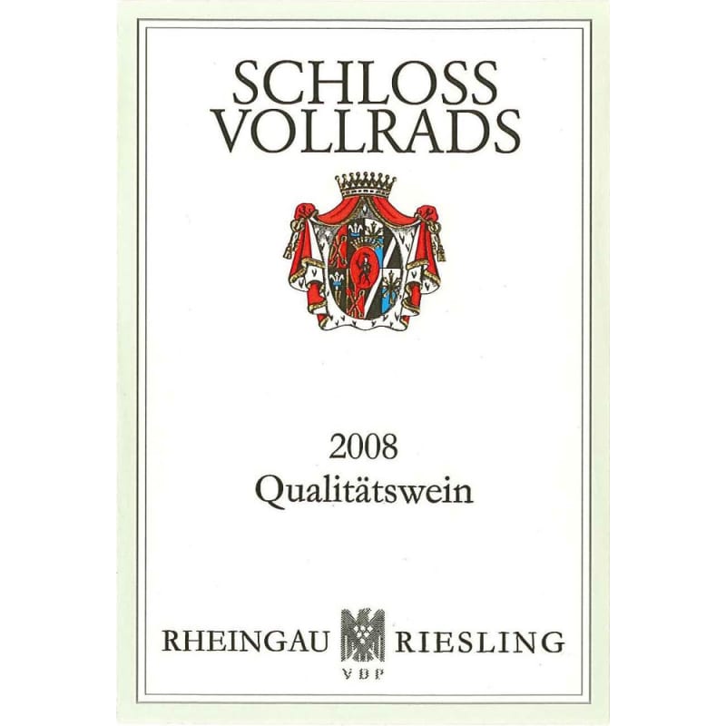 Schloss Vollrads Rheingau Riesling QbA 2008 Front Label