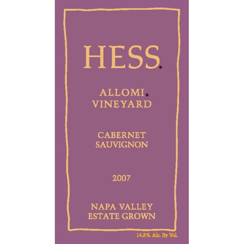 Hess Allomi Cabernet Sauvignon 2007 Front Label