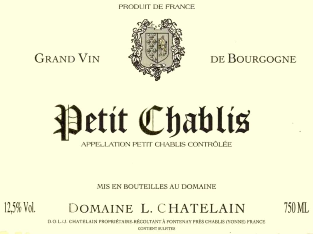 Jean-Claude Chatelain Petit Chablis 2013 Front Label