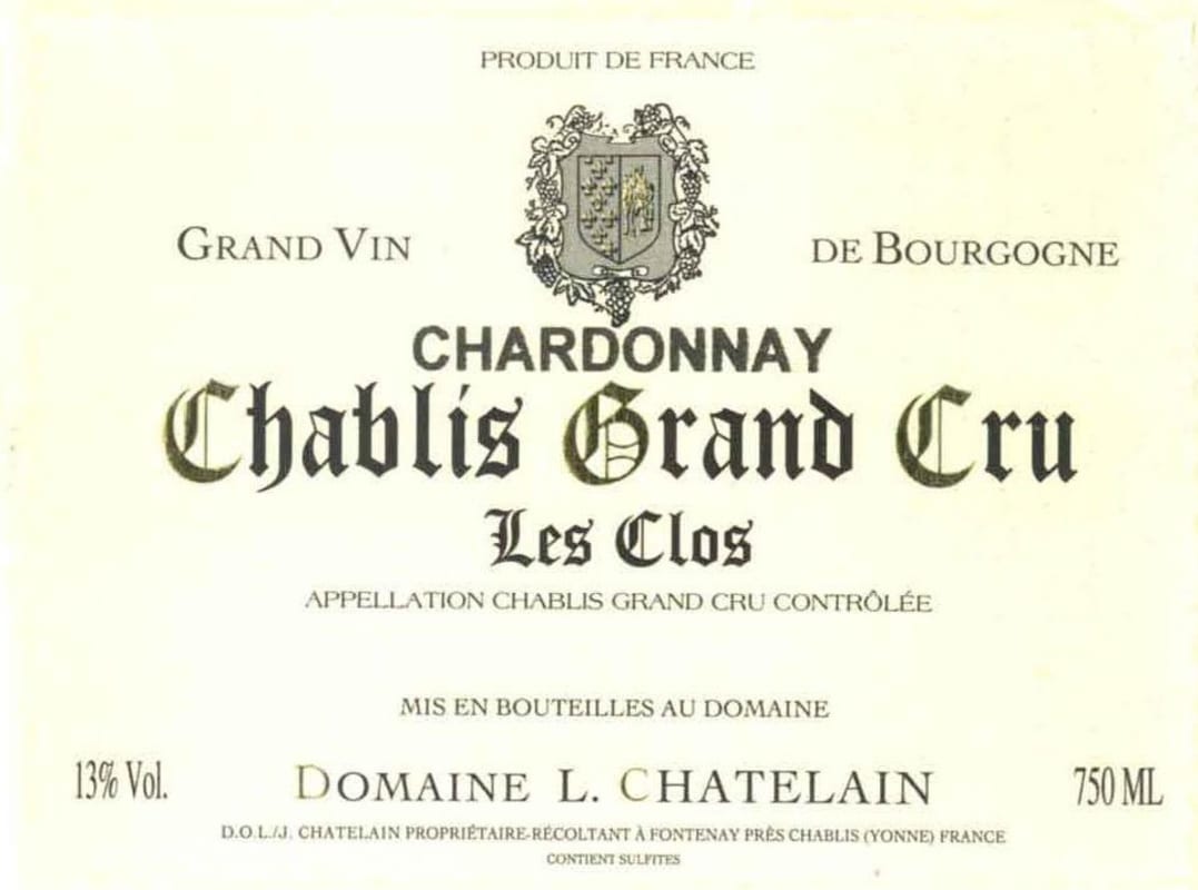 Jean-Claude Chatelain Chablis Grand Cru Les Clos 2014 Front Label